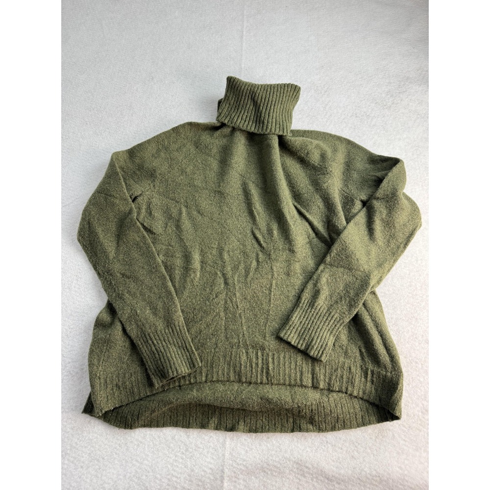 J.Crew Sweater Womens Small Green Nylon‎ Wool Alpaca Turtleneck Knit Pullover